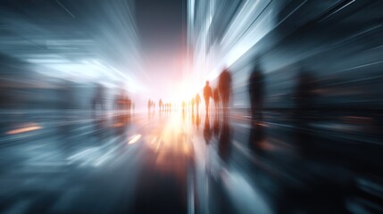 Motion blurred figures