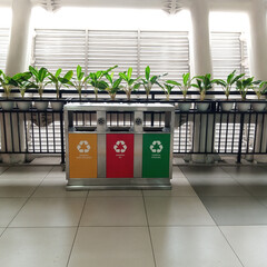 recycling bins in the city