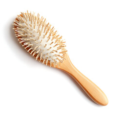 wooden comb isolated on white background