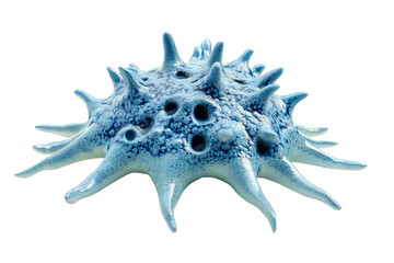 A vibrant red and purple viral cell with intense spikes and a glowing appearance.