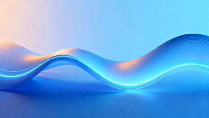 Calm futuristic blue abstract background with glowing wave