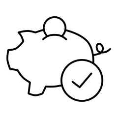 financial goal achieved line icon with editable stroke