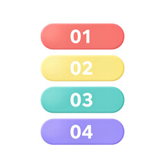 Obraz premium Colorful stacked pills with numbers 01 to 04