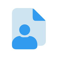 User profile document icon concept, simple flat vector on black background