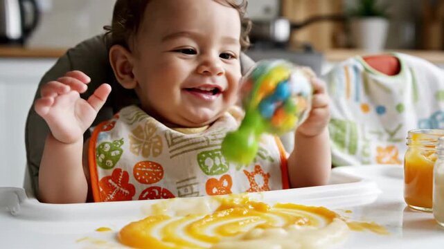 The Happiest Messy Baby Mealtime You Will Ever See