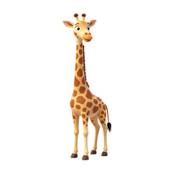 Obraz premium Cute cartoon giraffe standing and smiling