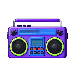 Fototapeta premium Colorful retro boombox with speakers and antenna