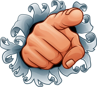 A need or want you pointing finger cartoon hand icon concept

