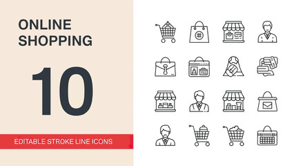 Online Shopping Icons Collection for E-commerce Business.