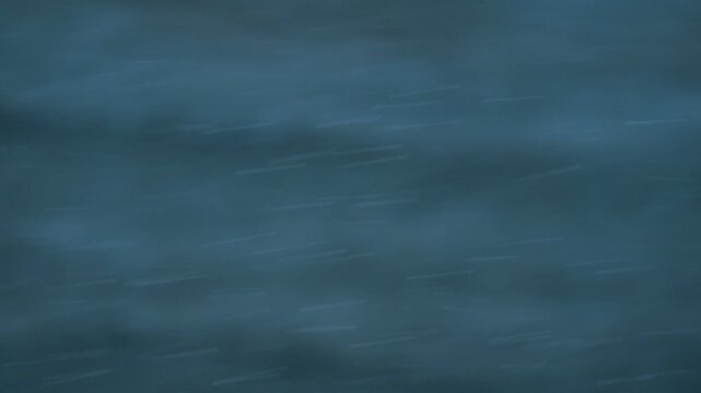 粉雪の振る荒れた海