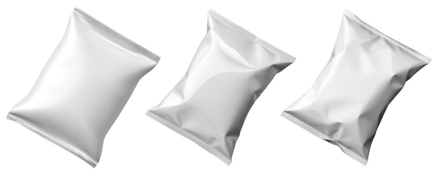 chips packaging mockup set, isolated on background.