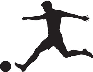Football Player Kicking Ball Silhouette