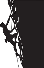 Rock Climber Scaling Wall Silhouette