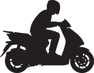 Urban Delivery Rider Silhouette