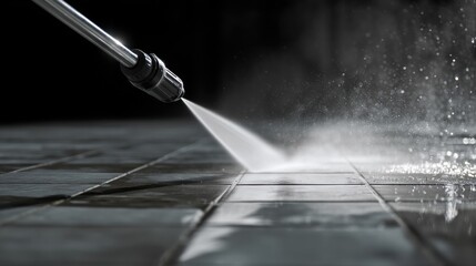 Naklejka premium Tile floor cleaning