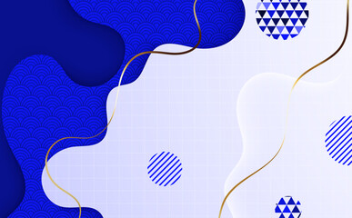 Abstract blue vector background with decorative circles winter pattern and festive design