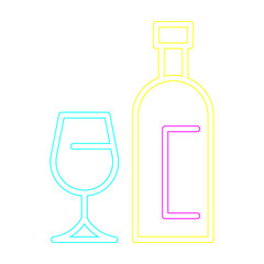 Beer Doodle Neon Illustration