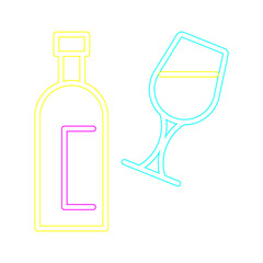 Beer Doodle Neon Illustration