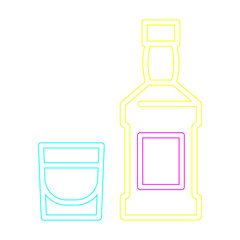 Beer Doodle Neon Illustration