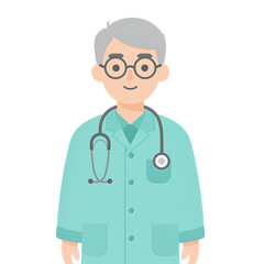 Fototapeta premium Elderly male doctor wearing glasses and stethoscope