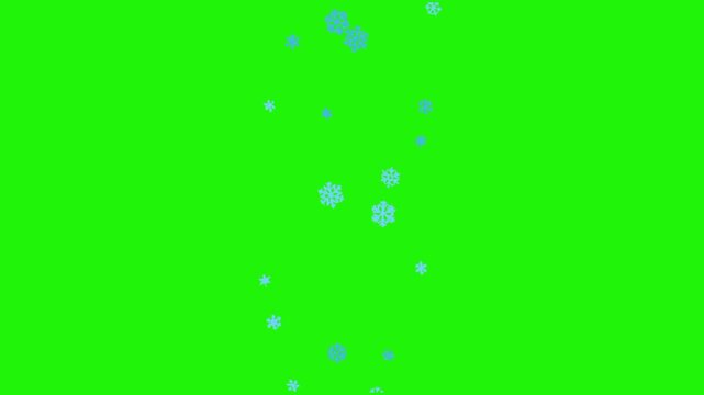 Snow on green background