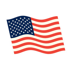 Vector Waving USA Flag. Waving American Flag Vector. National waving vector flag of the United states.