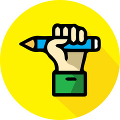 hand holding a pencil