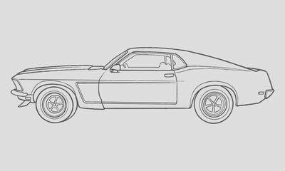 Obraz premium Sport car hand drawn vector illustration