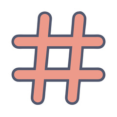 Obraz premium Modern vector graphic featuring a pastel hashtag symbol with clean lines on black