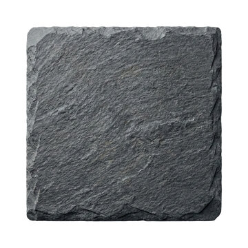 Black Square Slate Stone Texture Background Isolated
