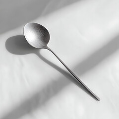Minimalist monochrome image of an elegant spoon