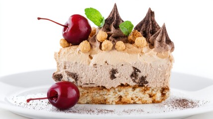 a chocolate cake slice