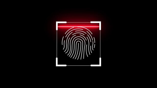 Loopable track of fingerprint scaner ray is scanning barcodes of multiple products with laser. seamless loop video footage animation.