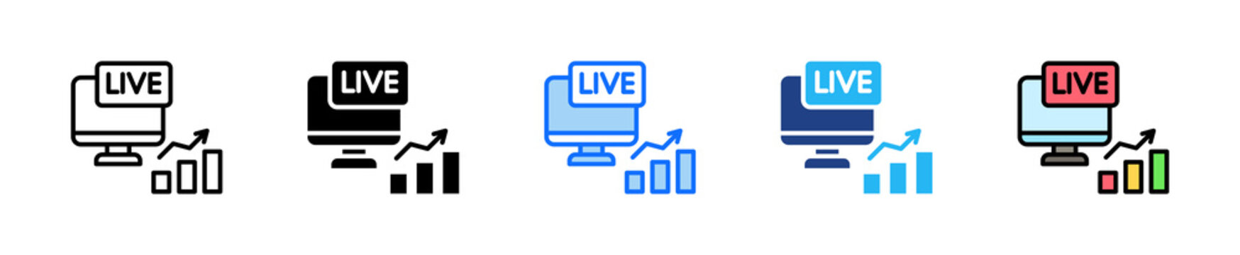 Real Time Monitor Icon Set Multiple Style Collection