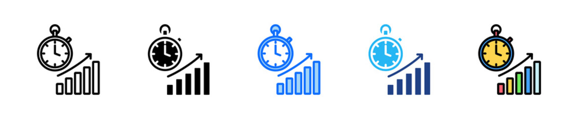 Performance Tracker Icon Set Multiple Style Collection