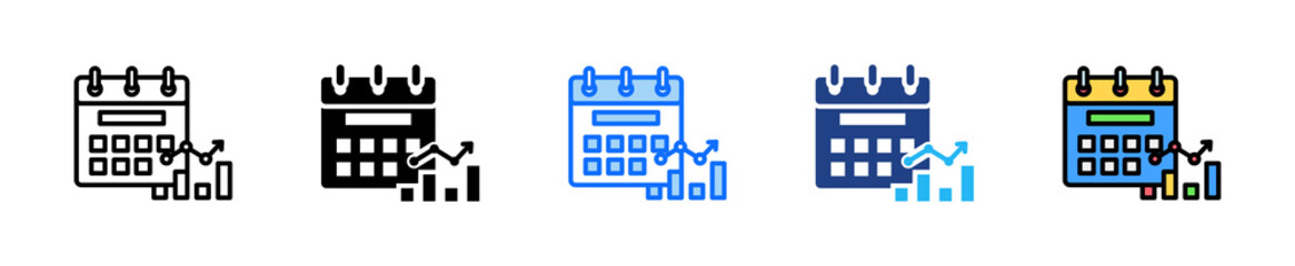 Daily Monitoring Icon Set Multiple Style Collection