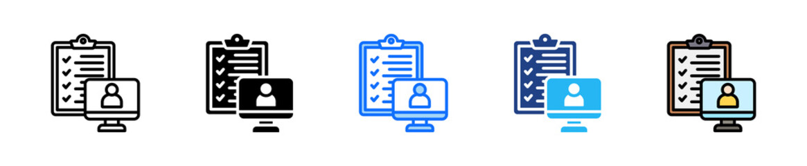 Monitoring Agent Icon Set Multiple Style Collection