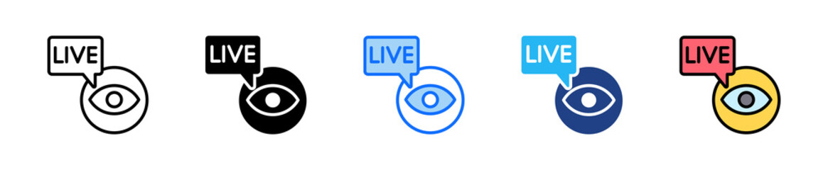 Live Monitor Icon Set Multiple Style Collection