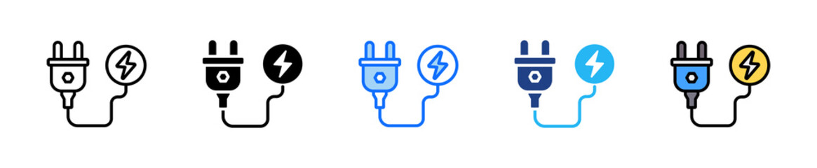 Energy Monitor Icon Set Multiple Style Collection