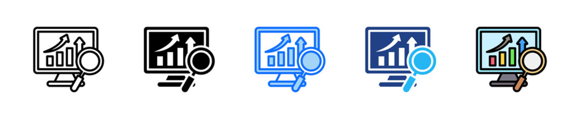 Monitor Icon Set Multiple Style Collection