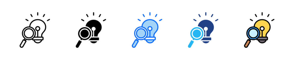 Insight Monitor Icon Set Multiple Style Collection