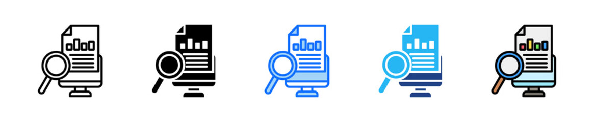 Audit Monitor Icon Set Multiple Style Collection
