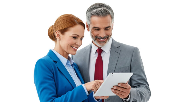 Business people talking on the phone isolated on transparent background