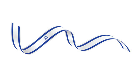 Israel flag ribbon wave illustration symbolizing unity patriotism movement and national identity