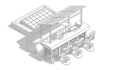 Isometric View of Modern Building Design.