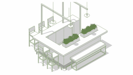 3D Rendering of Modern Industrial Plant Facility.