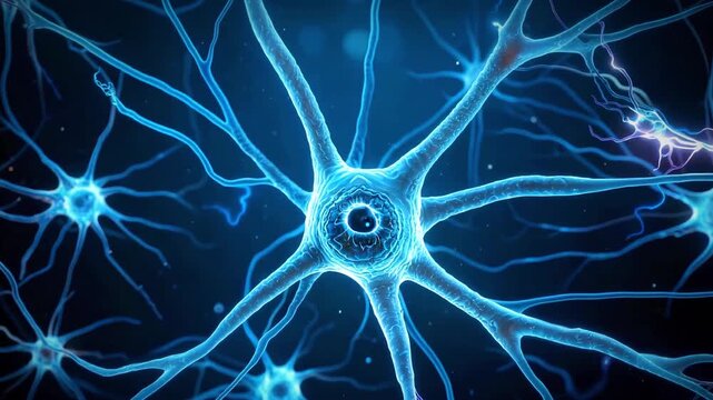 Abstract glowing neural network connections representing artificial intelligence brain technology data science and futuristic digital communication
