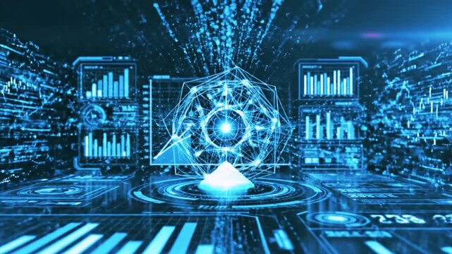 Immerse yourself in the glowing epicenter of next-generation data visualization and technological complexity.