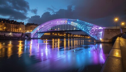 Fototapeta premium Rainbow Arch Bridge at Dusk