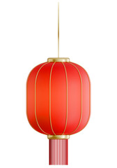 Obraz premium Minimalist 3D Red Lantern With Golden Accents For Lunar Chinese New Year